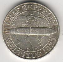 D.Reich/Weimarer Rep./Zeppelin, 1930F, 3 M, Silber, J.342, Erh.:vz /kiváló