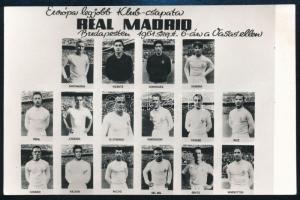 1961 A Real Madrid focicsapat Budapesten 9x14 cm