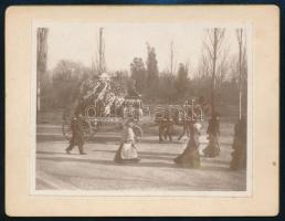 1906 Gyászkocsi, temetési fotó 12x11 cm