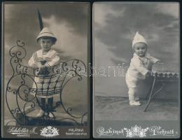 cca 1880-1900 4 db palánkai műtermi gyermekfotó 11x17 cm