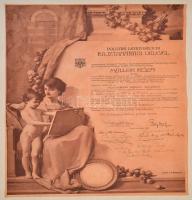 1902 Nagyméretű, díszes rajztanárnői oklevél Lyka Károly, Bory Jenő, Edvi Illés Aladár, Erdőssy aláírásaival 55x75 cm
