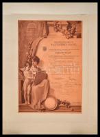 1902 Nagyméretű, díszes rajztanárnői oklevél Lyka Károly, Bory Jenő, Edvi Illés Aladár, Erdőssy aláí...