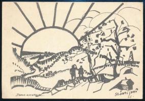 Szőnyi Jenő festőművész által aláírt levelezőlap