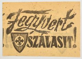 1944 Fegyvert, Szálasit, nyilas röplap 11x8 cm