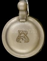 XX. sz. eleje. Metszett üveg korsó, ón fedéllel, monogrammal