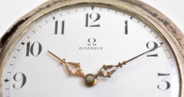 Duplafedeles ezüst Omega zsebóra, szép, működő állapotban / Silver pocket watch