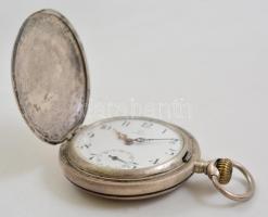 Duplafedeles ezüst Omega zsebóra, szép, működő állapotban / Silver pocket watch