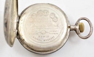 Tulaezüst Armada Watch zsebóra angyalos magyar címerrel a tokon, szép, működő állapotban / Silver po...