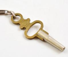 Ezüst zsebóra, ezüst óralánccal, kulcsos szerkezettel, szép, működő állapotban / Silver pocket watch