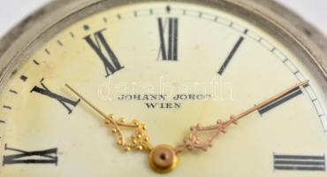 Johann Jorgo Wien, duplafedeles ezüst zsebóra szép, működő állapotban / Silver pocket watch