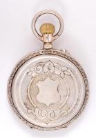 Drounchan Vince Budapest, jelzett ezüst zsebóra. Duplafedeles. Szép, működő állapotban / Silver pock...