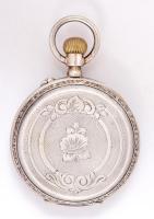 Drounchan Vince Budapest, jelzett ezüst zsebóra. Duplafedeles. Szép, működő állapotban / Silver pock...