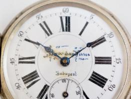 Drounchan Vince Budapest, jelzett ezüst zsebóra. Duplafedeles. Szép, működő állapotban / Silver pock...