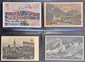 Ausztria 192 darabos szép régi képeslap gyűjtemény rengeteg jobb lappal albumban, hagyatékból / Aust...