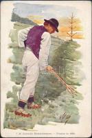 63 db régi vegyes üdvözlőlap, 1945 előtti ünnepek, művész, litho, katonai stb