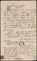 1856 Dokumentum 15kr C.M. okmánybélyeggel