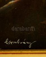 Csontváry jelzéssel: Lány kosárral. Olaj, karton, keretben, 64×50 cm