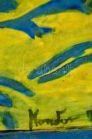 Kondor jelzéssel: Teremtés. Kollázs, farost, keretben, 46×61 cm