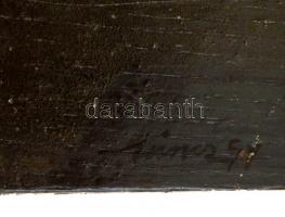 Hincz jelzéssel: Jelek. Olaj, falemez, sérült, 47×79 cm