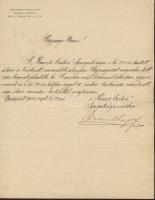 1902 Ernst Lajos aláírása Nemzeti Szalon levélpapírján