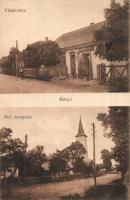 Bátyú, Batyovo; Vasút utca, Református templom, Neugroschl Herman üzlete / street view, shop, Calvinist church