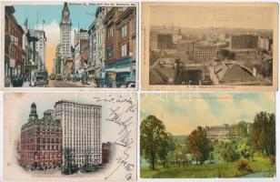 51 db RÉGI amerikai városképes lap / 51 pre-1930 town-view postcards from USA