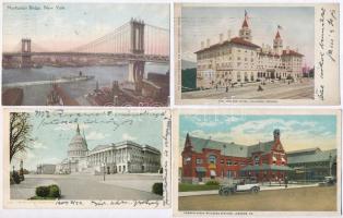 51 db RÉGI amerikai városképes lap / 51 pre-1930 town-view postcards from USA