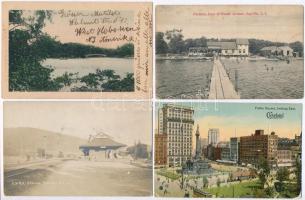 51 db RÉGI amerikai városképes lap / 51 pre-1930 town-view postcards from USA