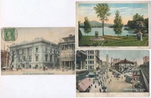 51 db RÉGI amerikai városképes lap / 51 pre-1930 town-view postcards from USA