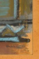 Urbán György (1936-2011): Virágok az ablakban. Olaj, karton, jelzett, üvegezett keretben, 20×30 cm