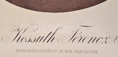 cca 1910 Kossuth Ferenc kereskedelemügyi miniszter arcképe, plakát, Fővárosi 1848/49-i Ereklye Gyűjt...