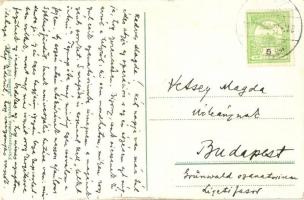 Szklenófürdő, Sklené Teplice; látkép templommal / panorama view with church (kopott sarkak / worn co...