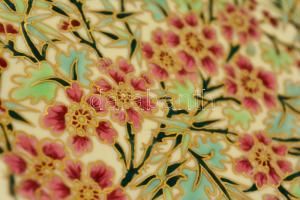 Zsolnay bambusz mintás süteményes tányérok ( 6 db), kézzel festett, jelzett, kopás nyomokkal, d:17,5...