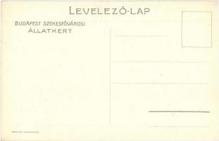 Budapest Székesfővárosi Állatkert reklámlapja. Téli sport / Budapest zoo advertisement art postcard....