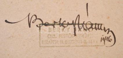 Berky János Tibor (1913-1982): Az ugodi római katolikus templom freskótervei, 2 db, vegyes technika,...