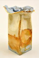 Segesdi Bori (?-): Váza. Mázas festett kerámia, hibátlan, jelzett, m:22 cm