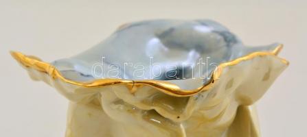 Segesdi Bori (?-): Váza. Mázas festett kerámia, hibátlan, jelzett, m:22 cm