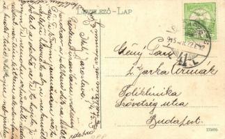 1915 Szeged, Csongrád Takarékpénztár palota, villamos megállóhely előtt, gyógyszertár, Schwarcz üzle...