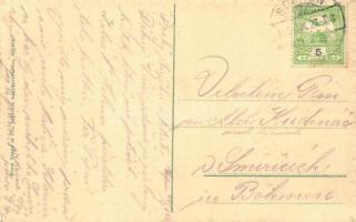 Sopron, Deák tér,  SVEV 6-os számú villamosa a Déli vasút felé. Kiadja Blum Náthán és fia