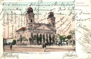 1902 Debrecen, Református templom. Pongrácz Géza kiadása, Kiss Ferenc eredeti fényképe után (EK)