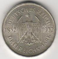 D.Reich/Weimarer Rep/J.W.v.Goethe 1932A 3M ezüst T:2 pici ph