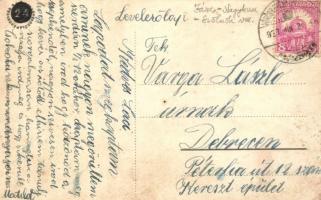 1927 Kisújszállás, Piac tér árusokkal, templom, az előtérben kihirdetés és felolvasás rendőr jelenlé...