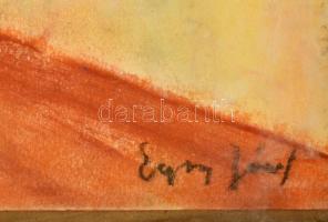 Egry jelzéssel: Pecázó. Pasztell, papír, foltos, üvegezett keretben, 30×40 cm