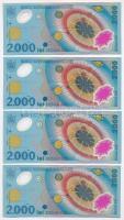 Románia 2000. 2000L (4x) közte három sorszámkövető T:I,I-
Romania 2000. 2000 Lei (4x) including thr...