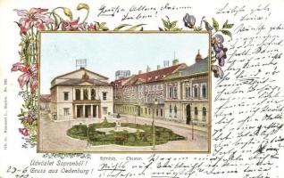 1900 Sopron, Oedenburg; színház. Hummert L. No. 238. 175. sz. Art Nouveau, floral