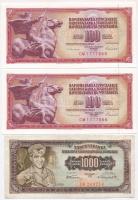 Jugoszlávia 1955-1993. 100D-50.000.000.000D (5x) közte egy sorszámkövető pár T:I--III Yugoslavia 1955-1993. 100 Dinara - 50.000.000.000 Dinara (5x) including a pair of sequential serials C:AU-F