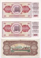 Jugoszlávia 1955-1993. 100D-50.000.000.000D (5x) közte egy sorszámkövető pár T:I--III
Yugoslavia 19...