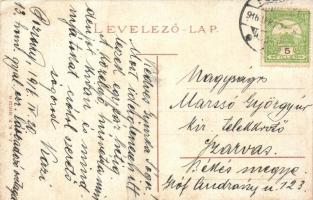 1916 Pozsony, Pressburg, Bratislava; Hadtestparancsnoksági épület, városi motor vasút / Army Headqua...