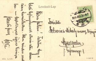 1911 Temesvár, Timisoara; Ferencz József színház, montázslap urakkal és hölgyekkel / theatre. Montag...