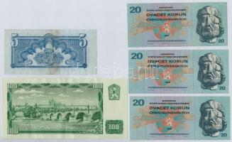Csehszlovákia 1944. 5K + 1961. 100K + 1970. 20K (3x) T:II-III
Czechoslovakia 1944. 5 Korun + 1961. ...